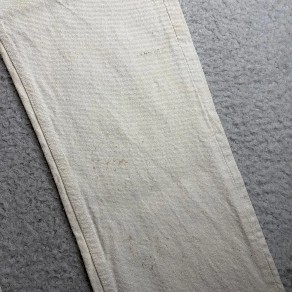 Vintage Levis 501 Jeans 31x32 (29x32) White Denim Made in USA Straight Leg stain